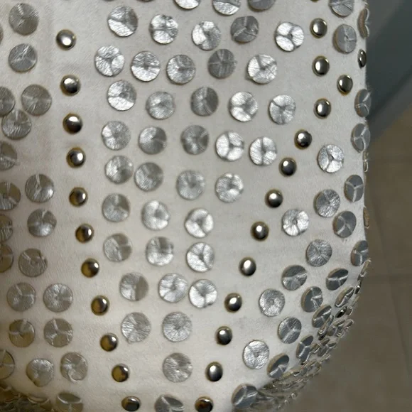 White House Black Market sequin and stud Mini ivory white 14 - Picture 5 of 5